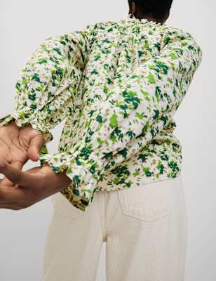 Blusa de manga larga estampada