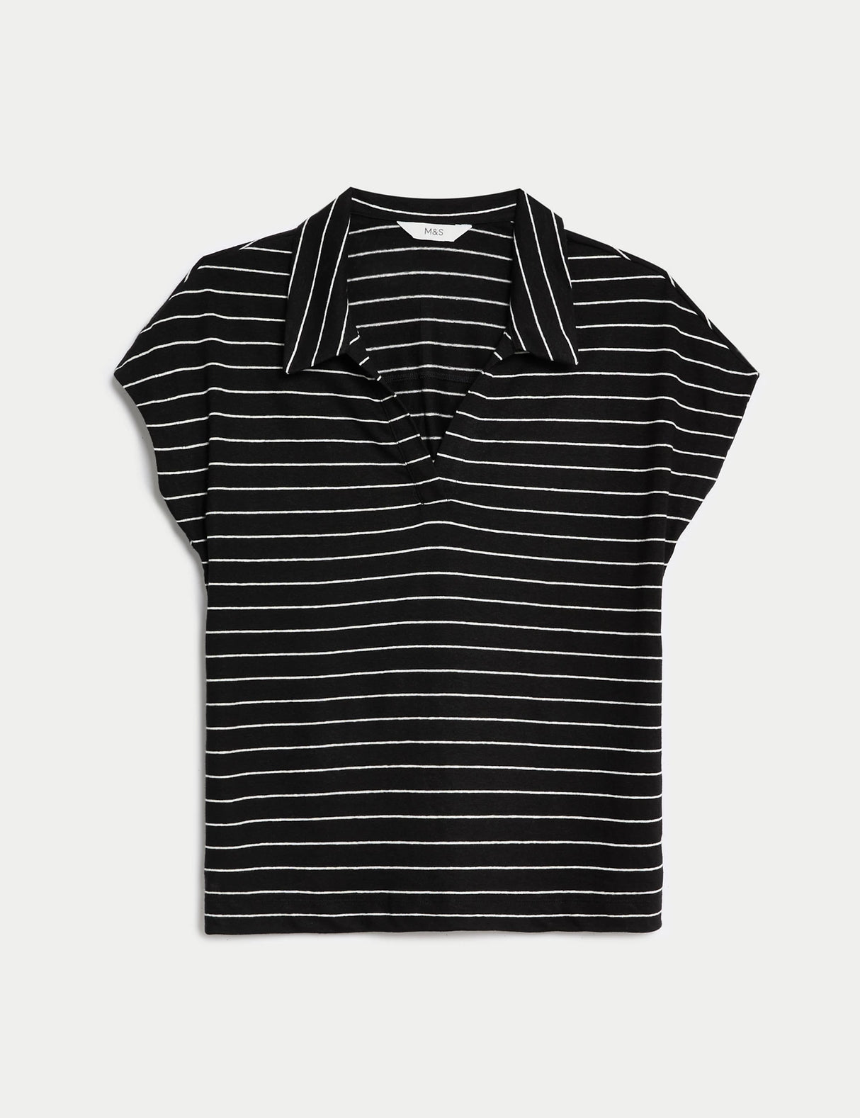 Top de lino de manga corta