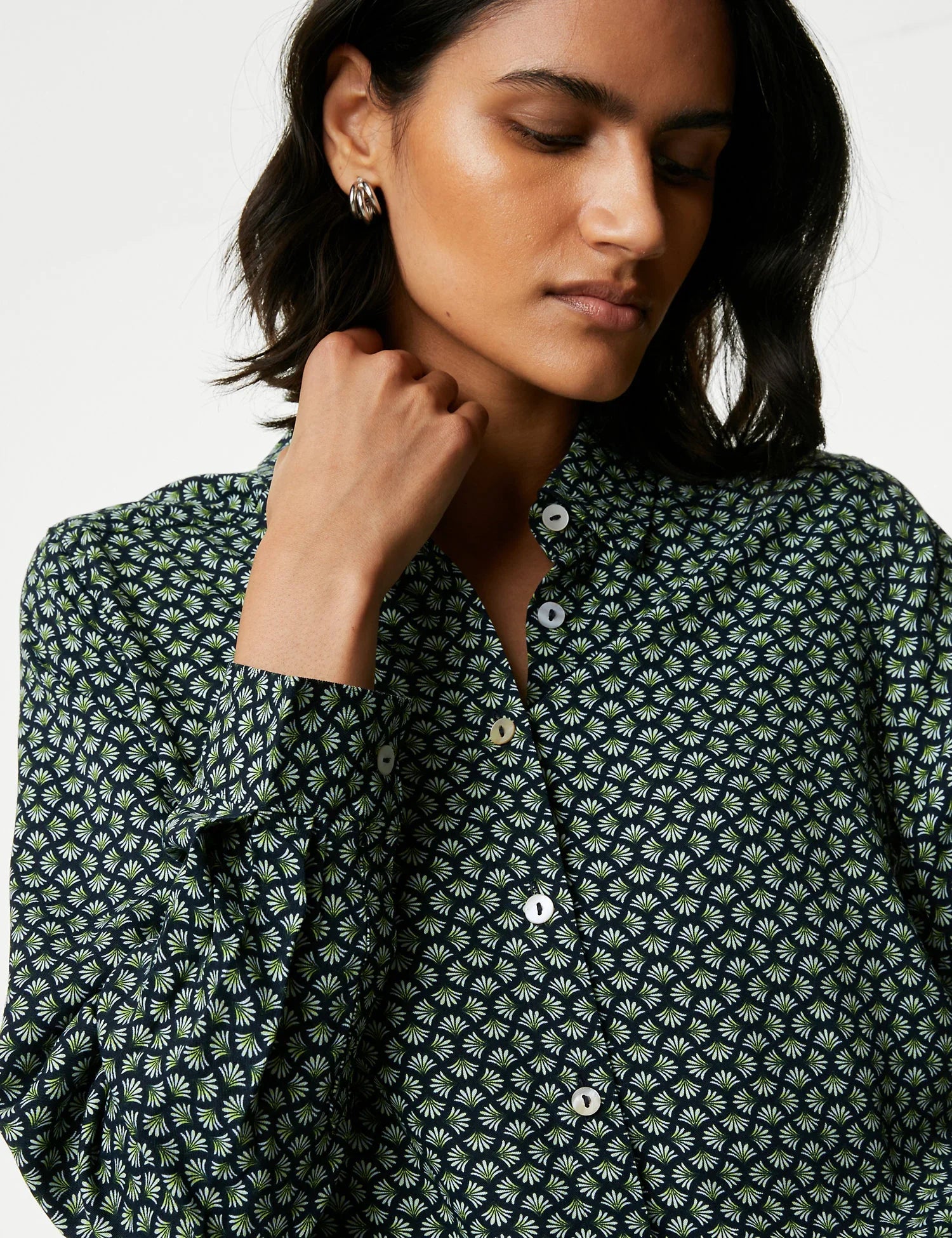 Blusa estampada de manga larga