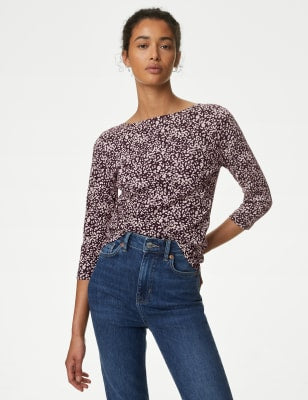 Camiseta de manga semilarga estampada