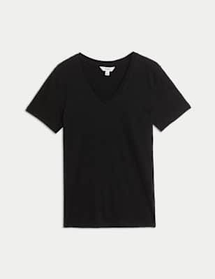 Camiseta de manga corta con escote pico Everyday