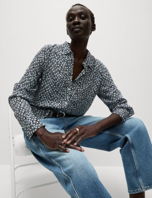 Blusa estampada de manga larga