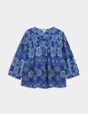 Blusa de algodón de manga larga