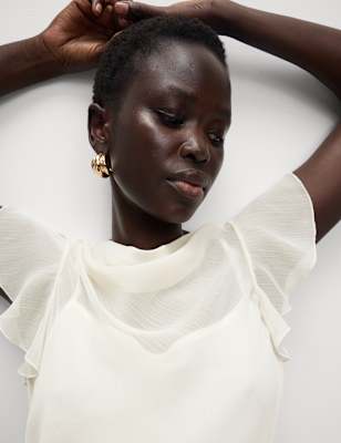 Blusa de manga corta Chiffon