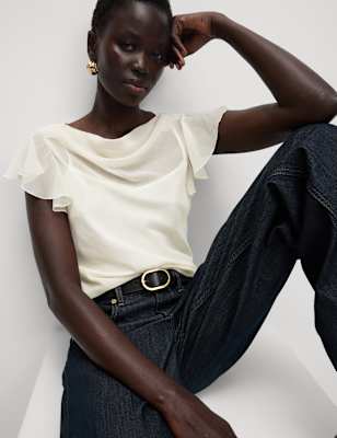 Blusa de manga corta Chiffon