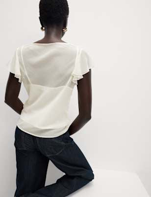 Blusa de manga corta Chiffon