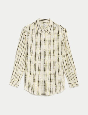 Blusa de manga larga abotonada con diseño