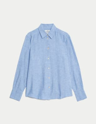 Blusa de lino de manga corta