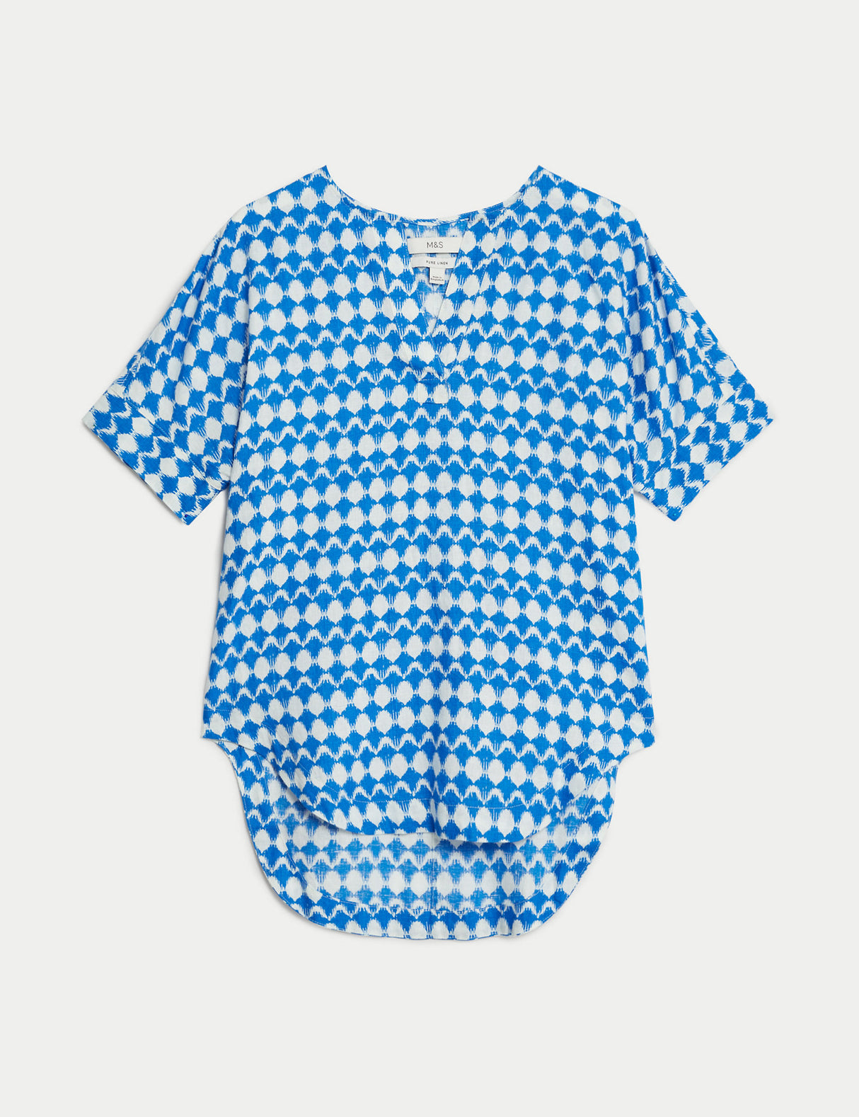 Blusa de lino con diseño de manga corta