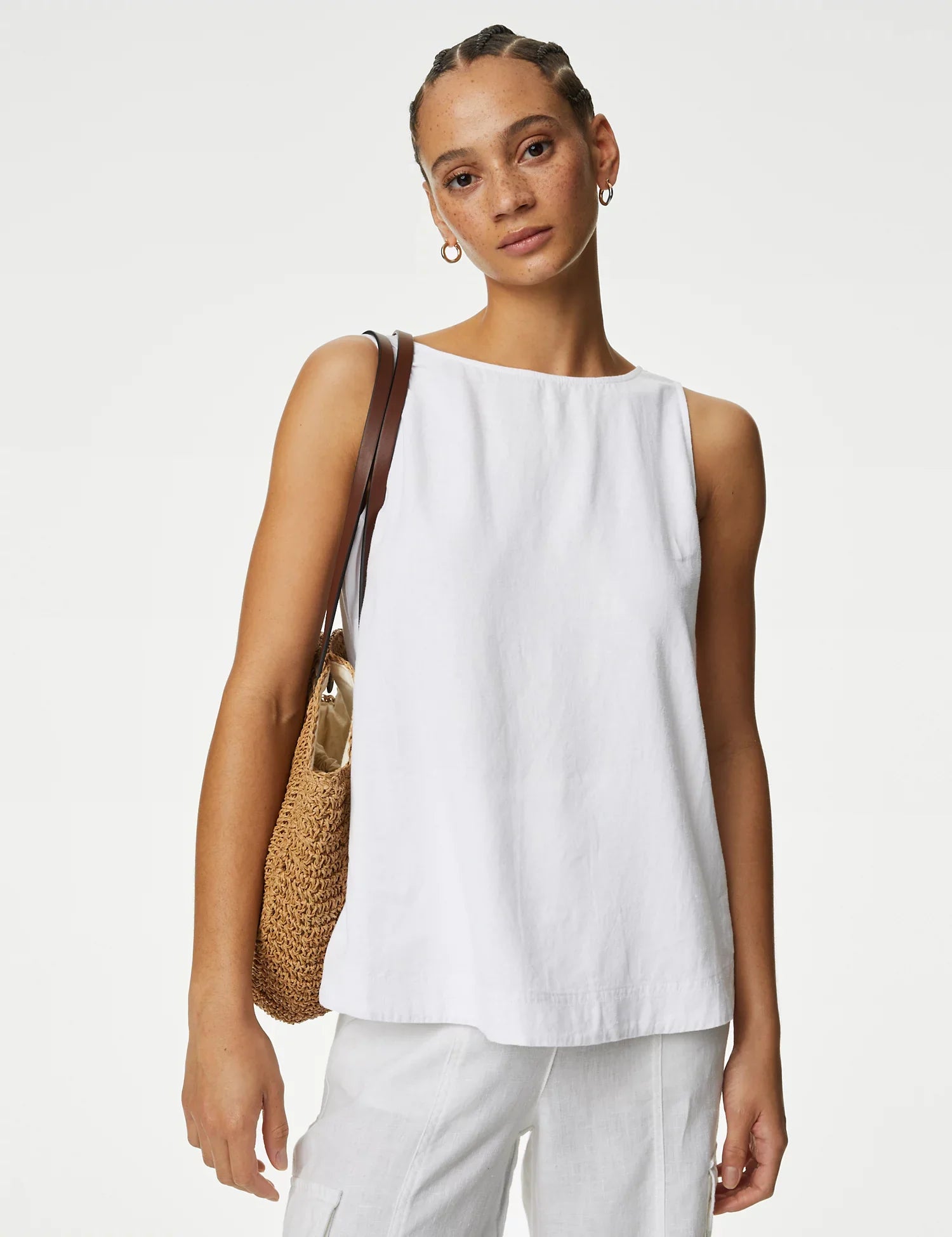 Blusa de lino sin mangas