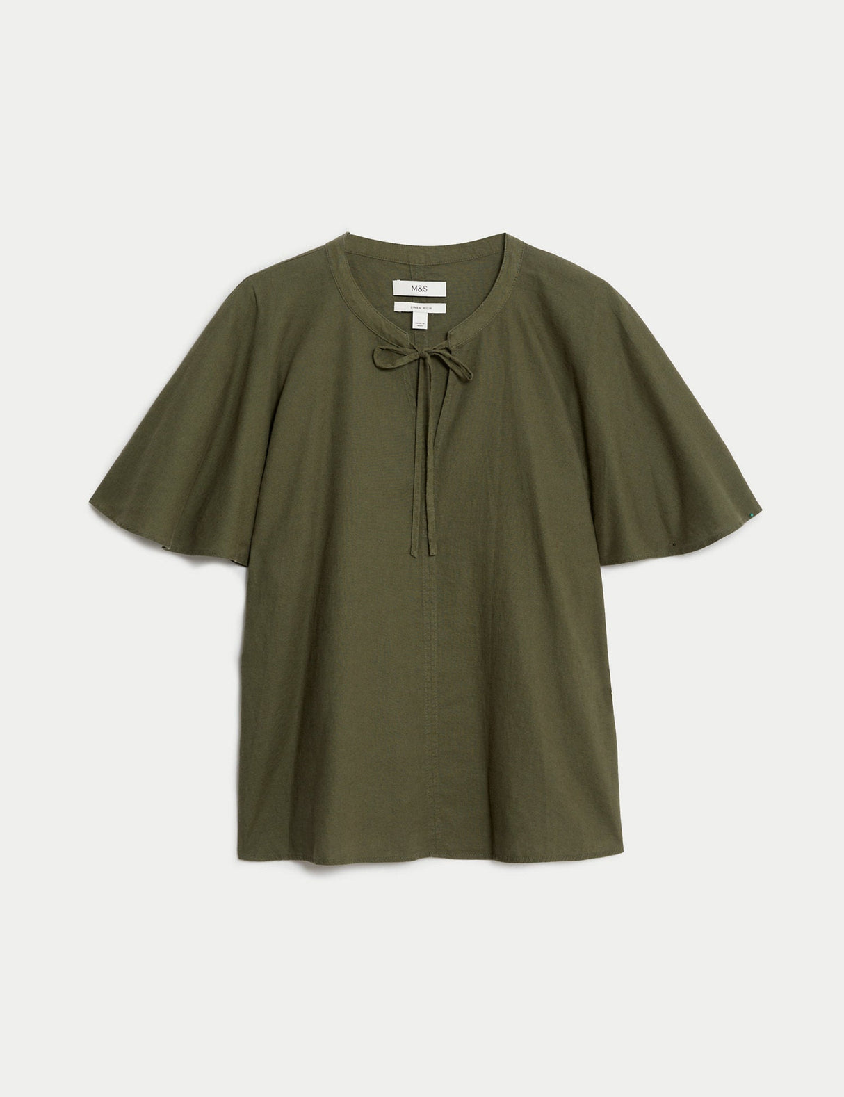 Blusa de lino  de manga corta