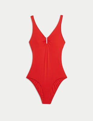 Bañador liso escote en forma de U efecto moldeador