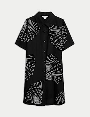 Vestido de lino manga corta
