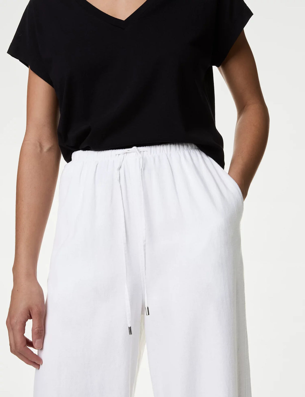 Pantalón de lino viscosa wide