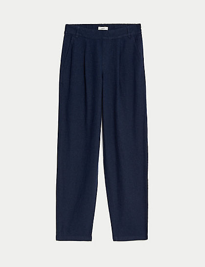 Pantalón de lino-viscosa Taper