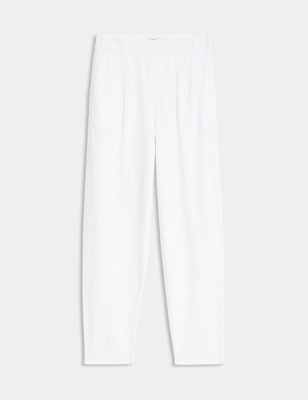 Pantalón de lino-viscosa Taper