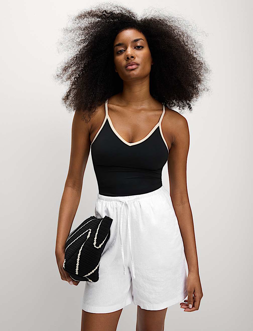 Pantalón corto de lino viscosa