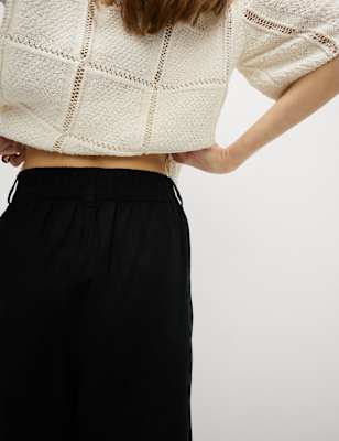 Pantalón pescador de lino viscosa