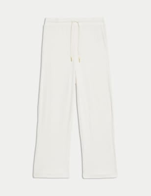 Pantalón de corte recto waffle