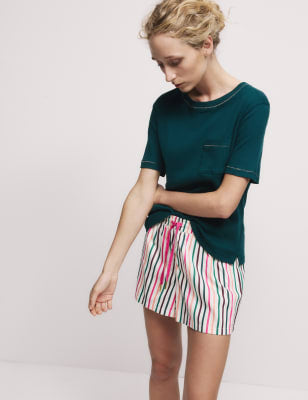 Pijama corto de manga corta con antifaz a juego