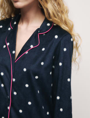 Pijama de manga larga abotonado de tejido polar