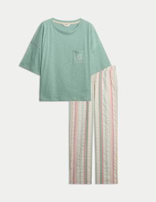 Pijama de manga corta diseño slub