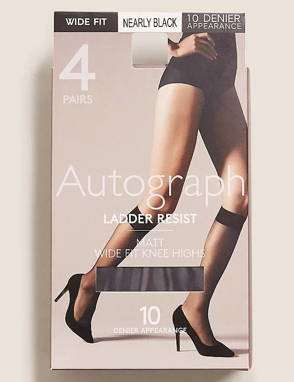 Pack 4 medias a la rodilla 10 Denier