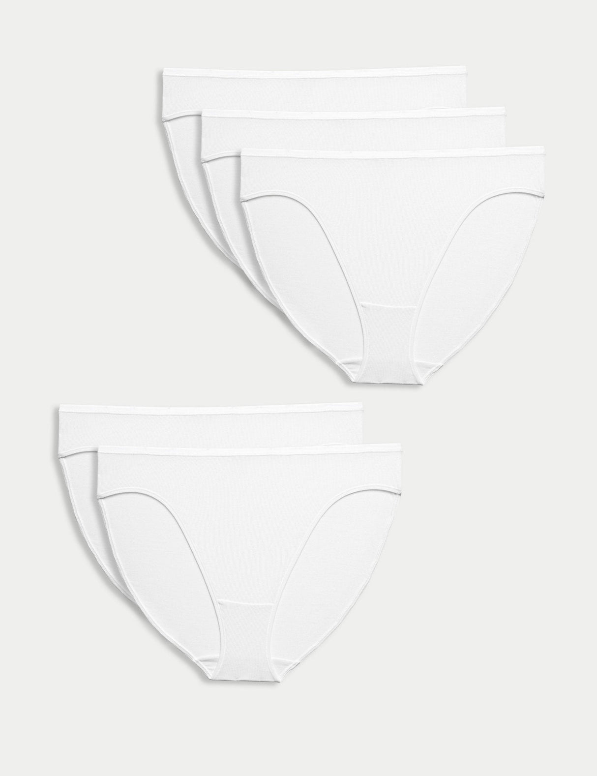 Pack x5 bragas altas algodón modal