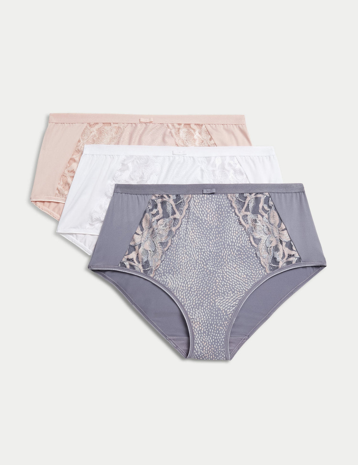 Pack 3 Bragas altas con encaje