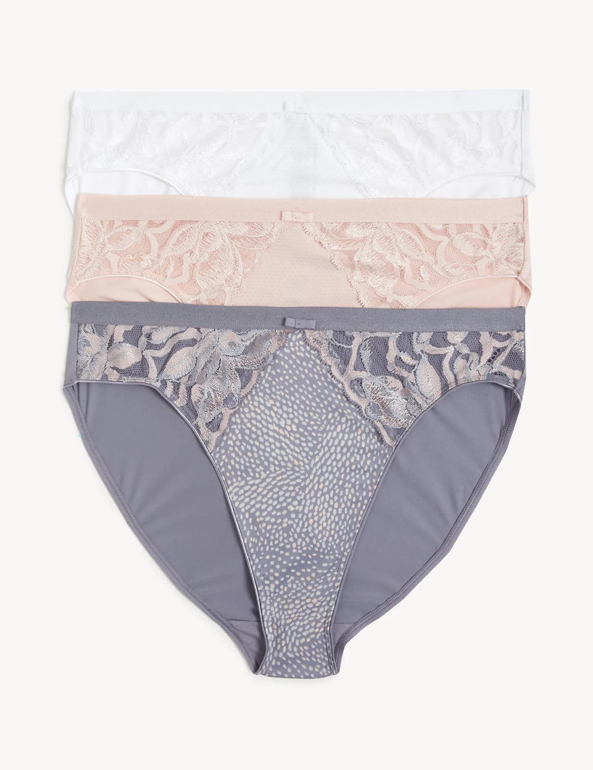 Pack 3 Bragas altas con encaje