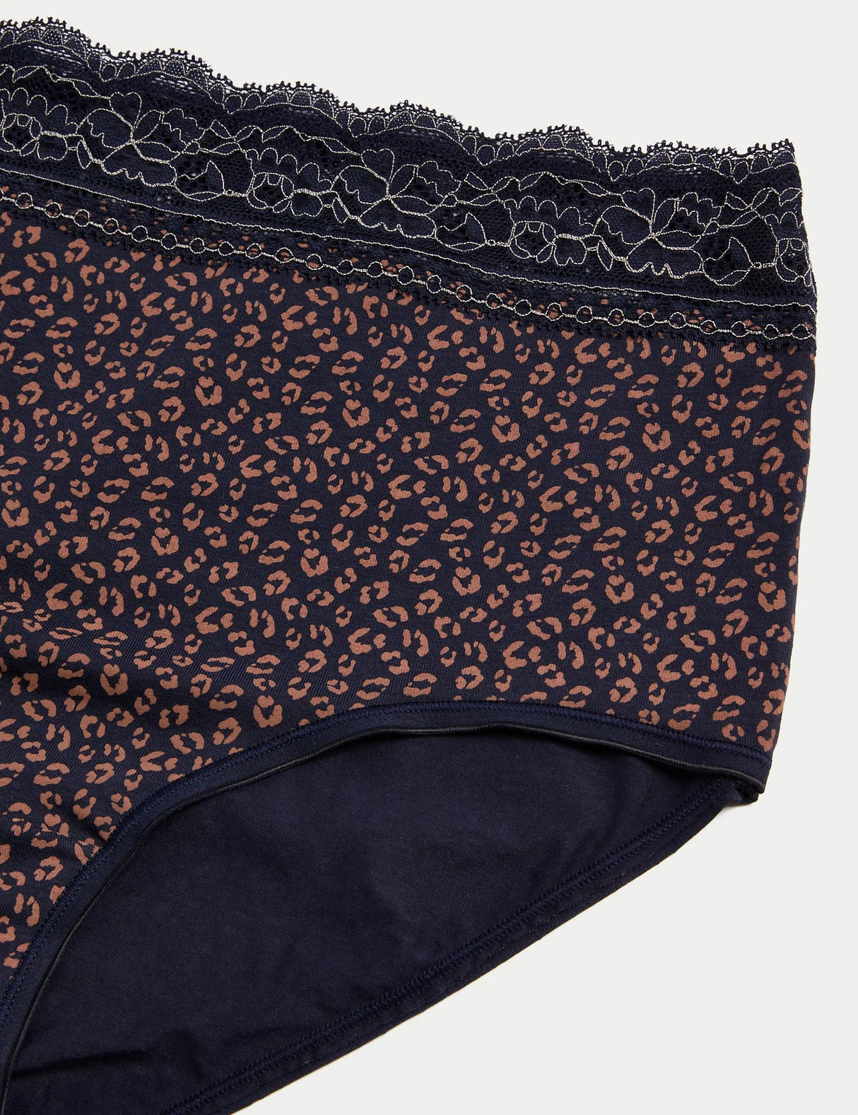 Pack 5 bragas altas FB estampadas con detalle encaje