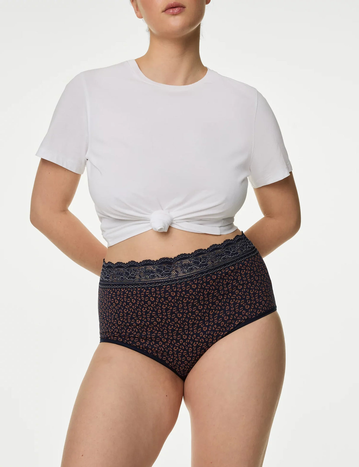 Pack 5 bragas altas detalle encaje