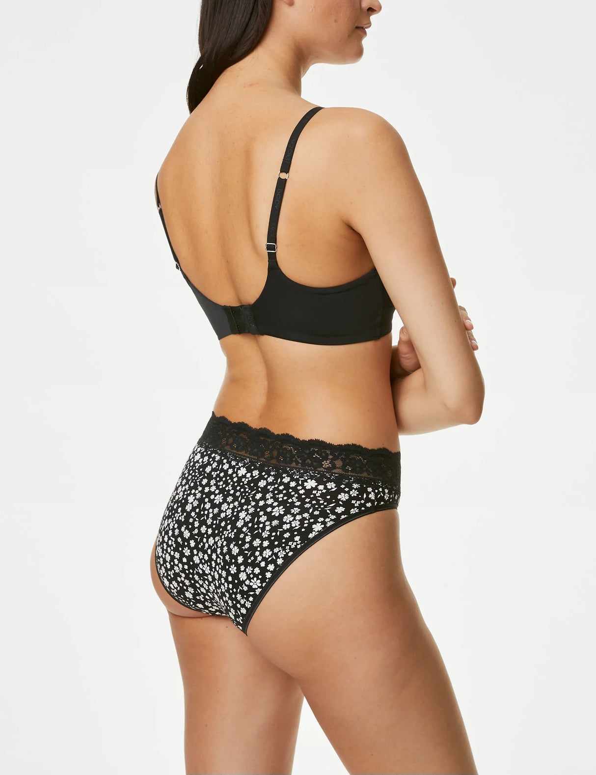 Pack 5 bragas altas HL estampadas con detalle encaje