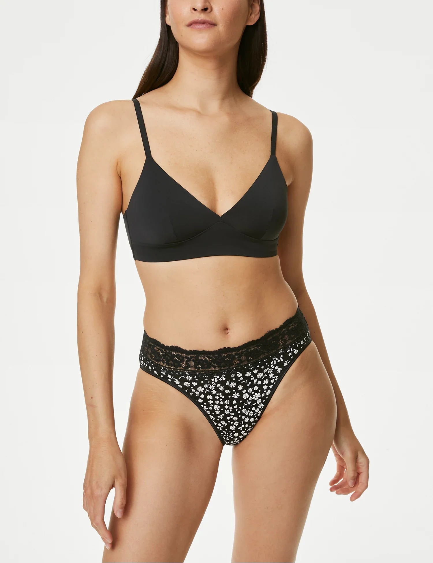 Pack 5 bragas altas detalle encaje