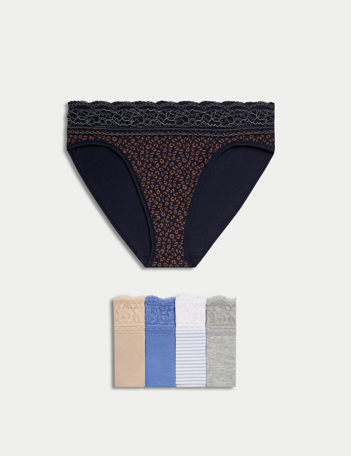 Pack 5 bragas Bikini detalle encaje