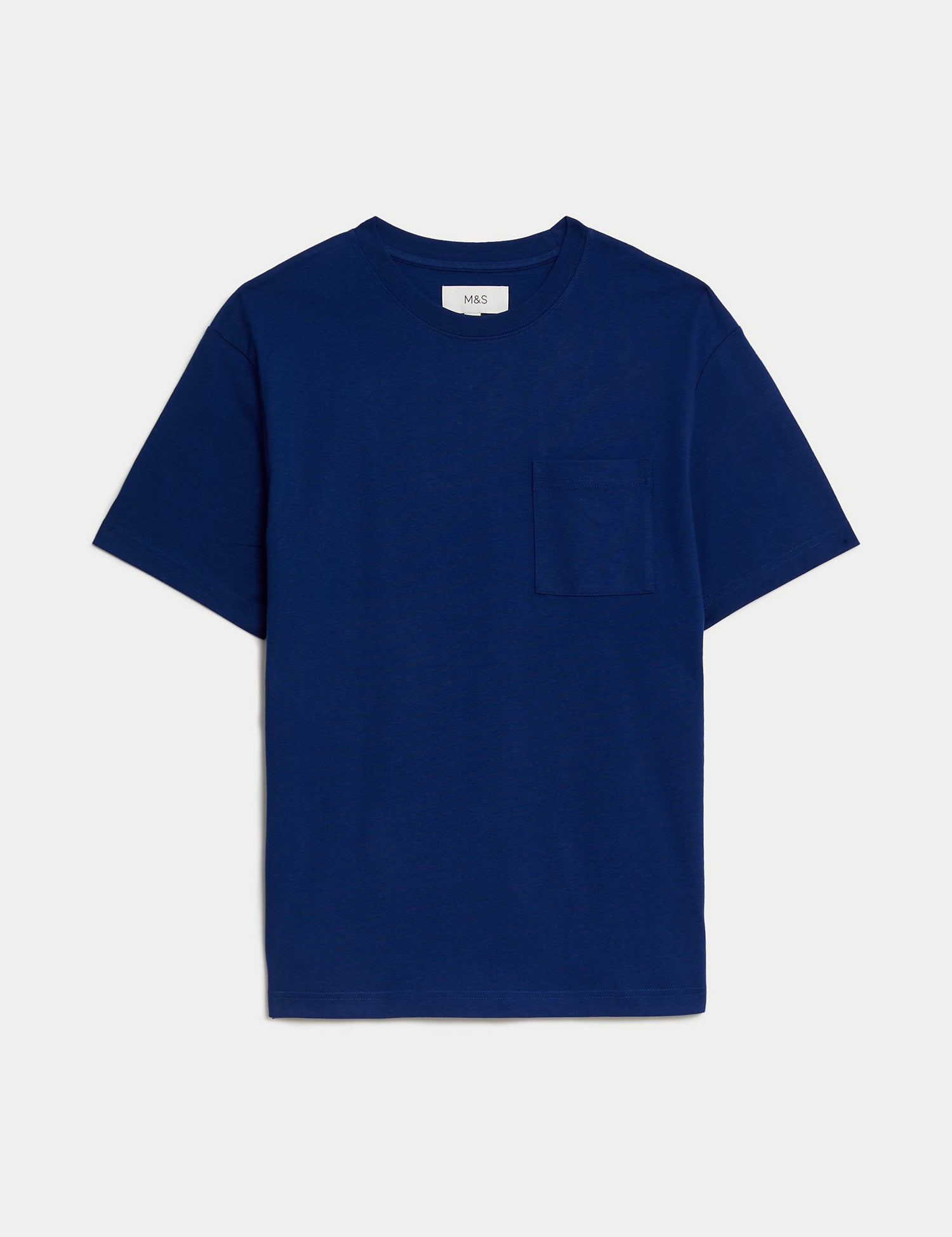 Camiseta de manga corta lisa con bolsillo