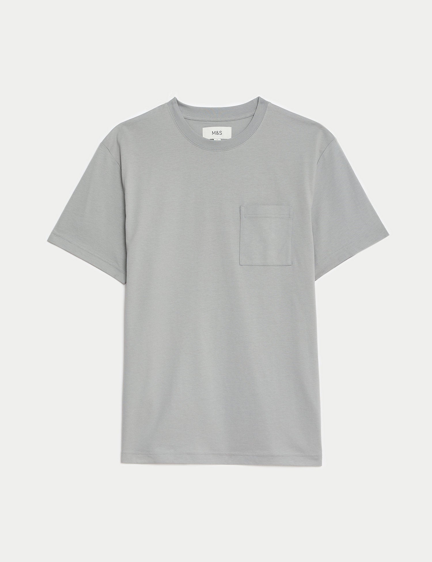 Camiseta de manga corta lisa con bolsillo