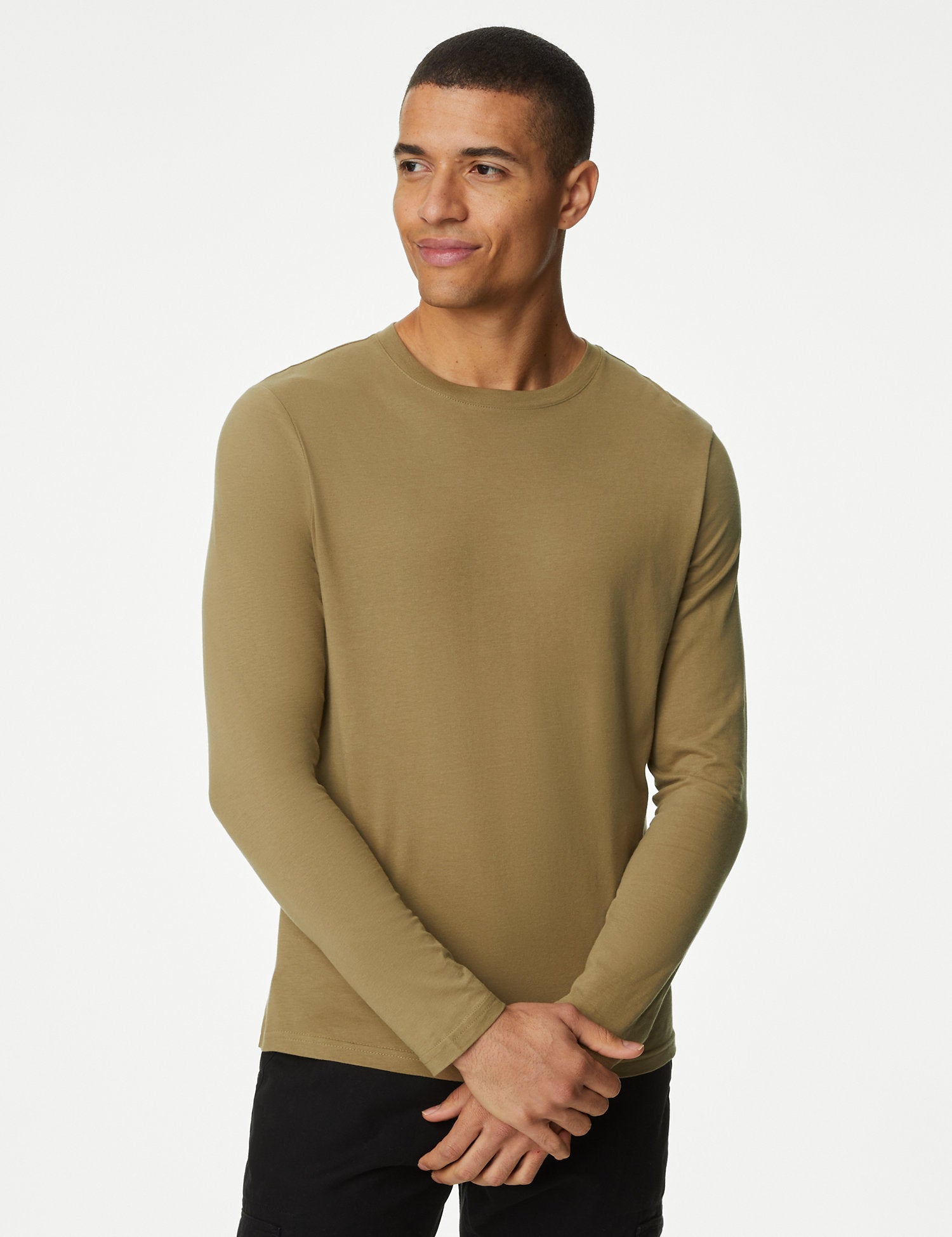 Camiseta lisa manga larga