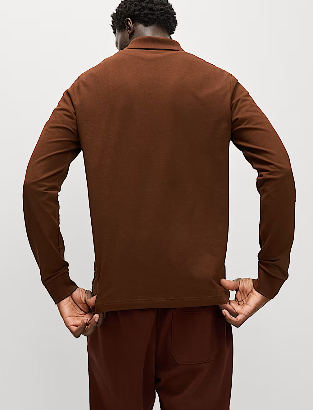Polo liso de manga larga