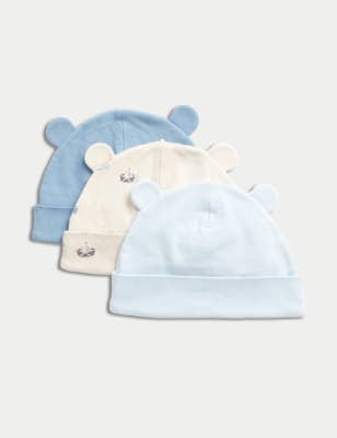 Pack de 3 gorritos de bebé diseño barquitos