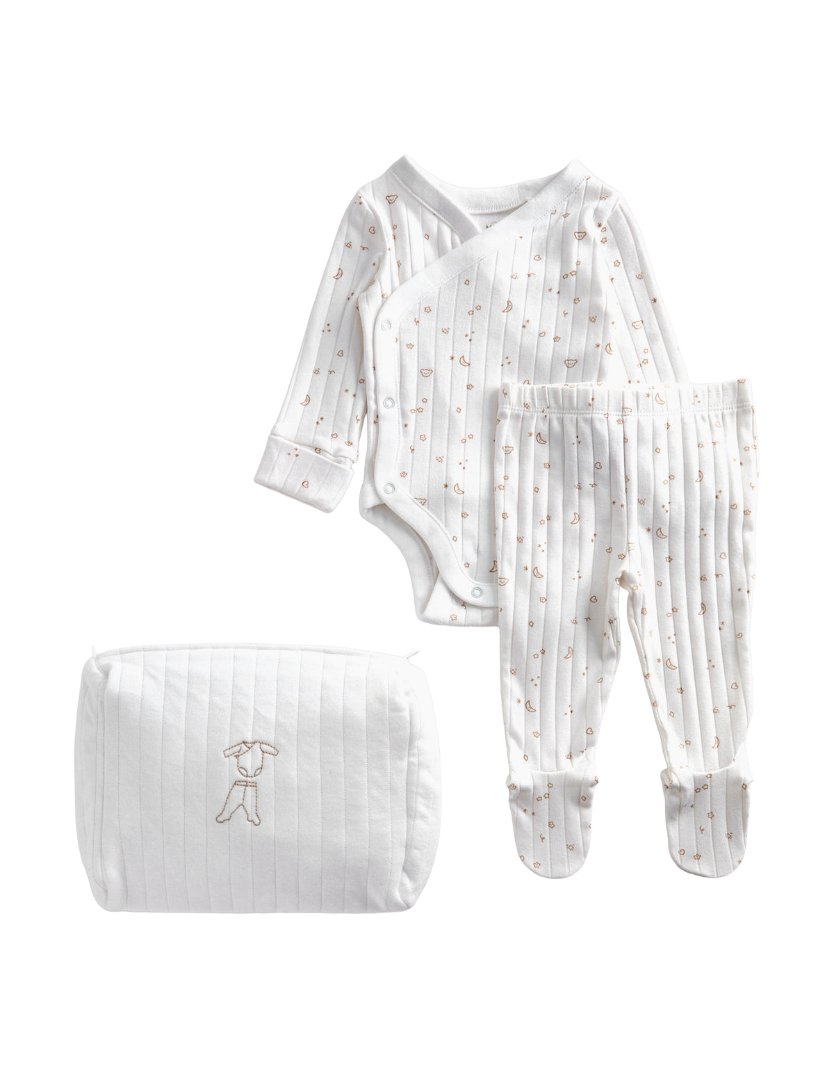 Conjunto para bebé de primer outfit con bolsito