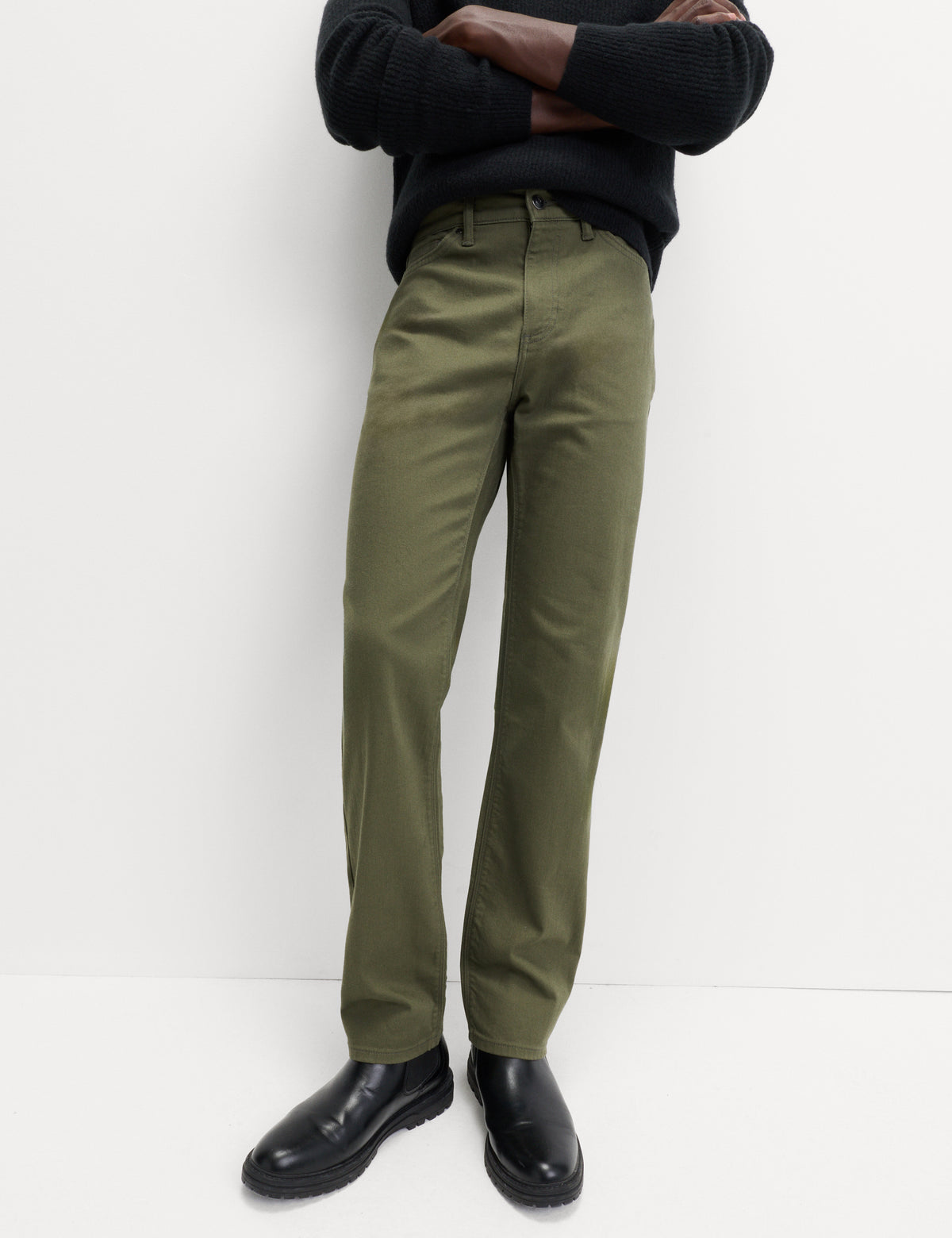 Pantalón elástico de corte recto