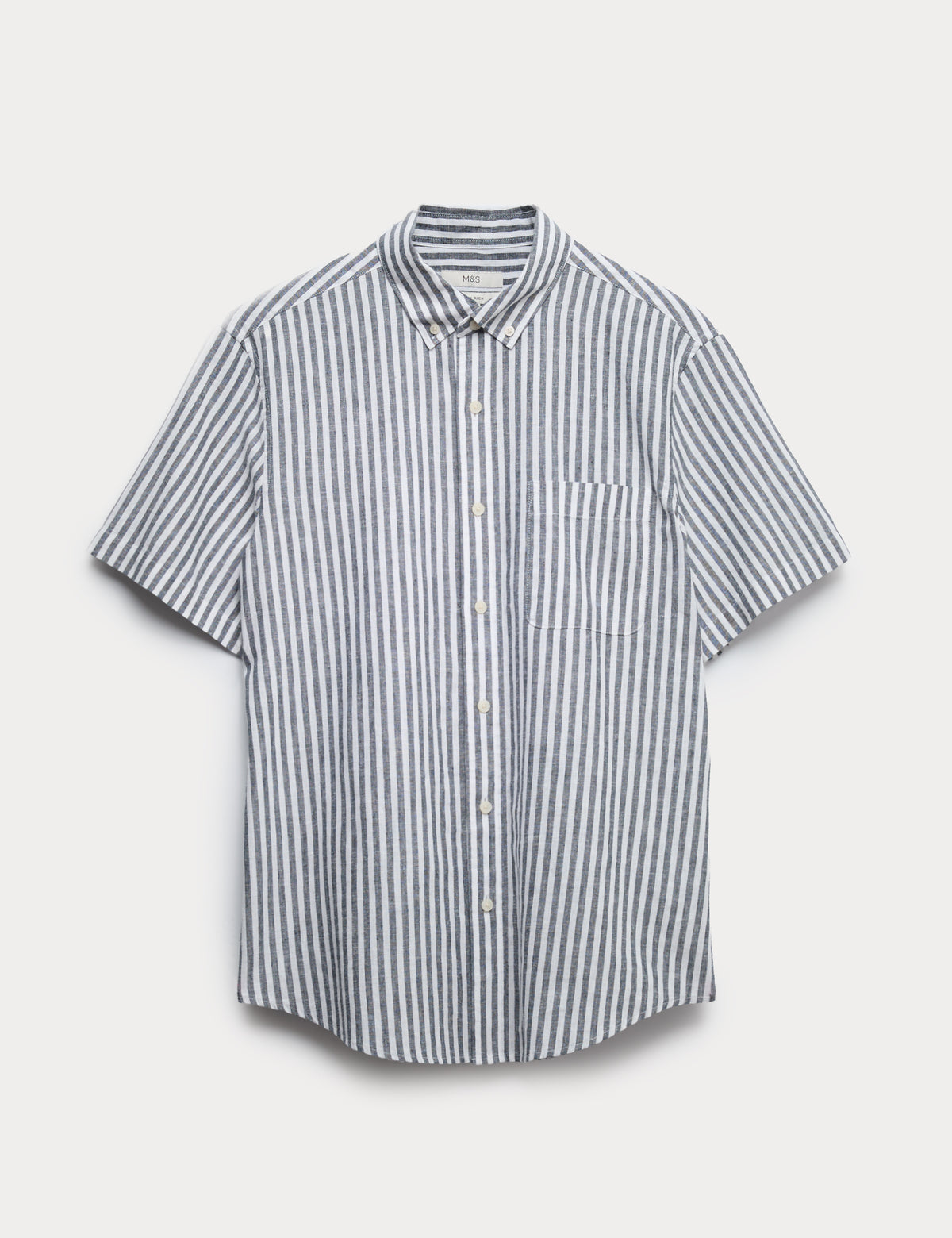 Camisa de lino manga larga a rayas