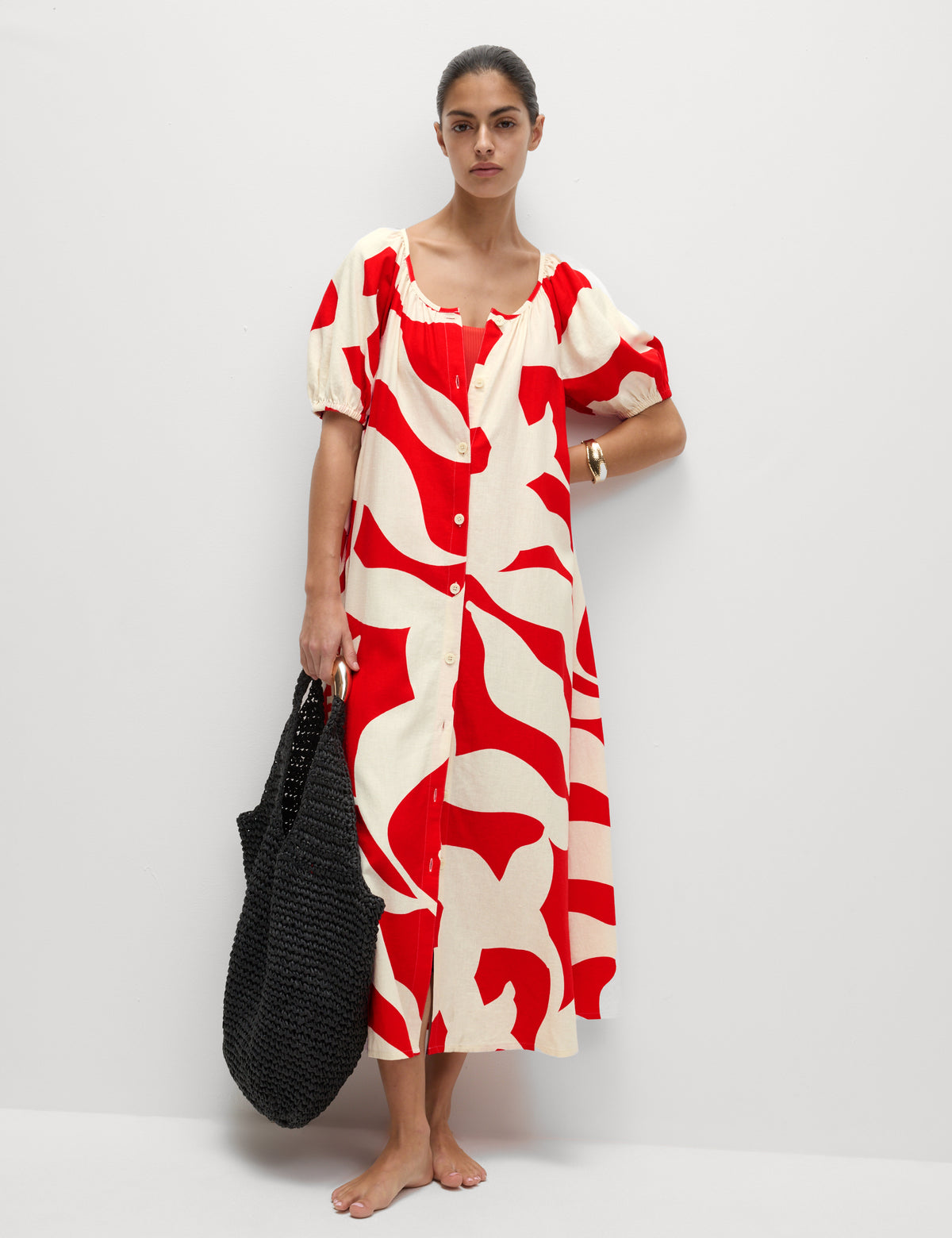 Vestido de lino diseño botones