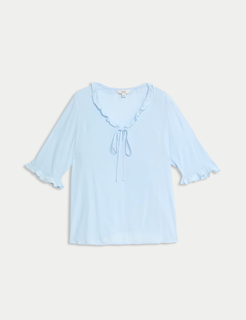 Blusa de manga corta con detalle volante