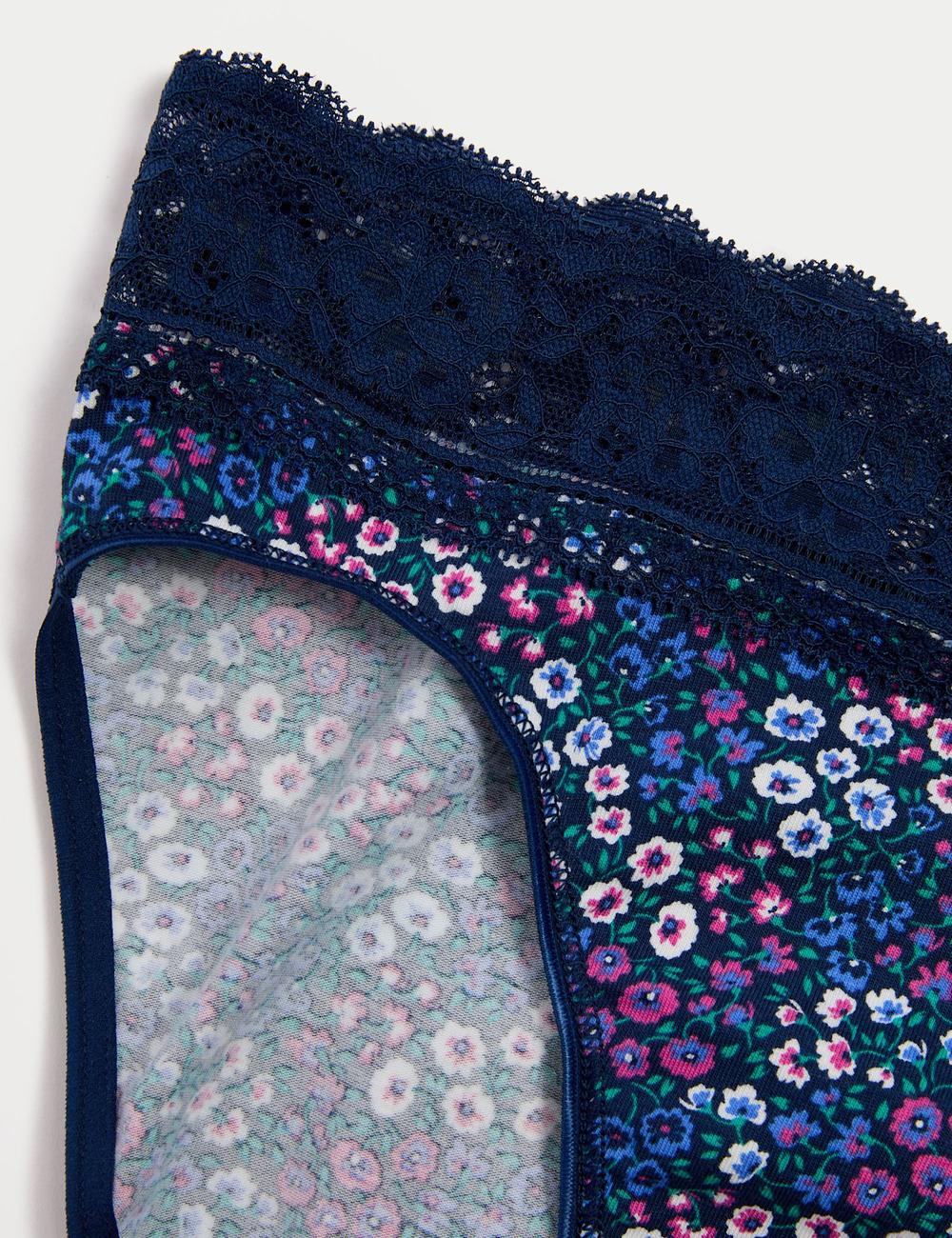Pack 5 bragas altas HL estampadas con detalle encaje
