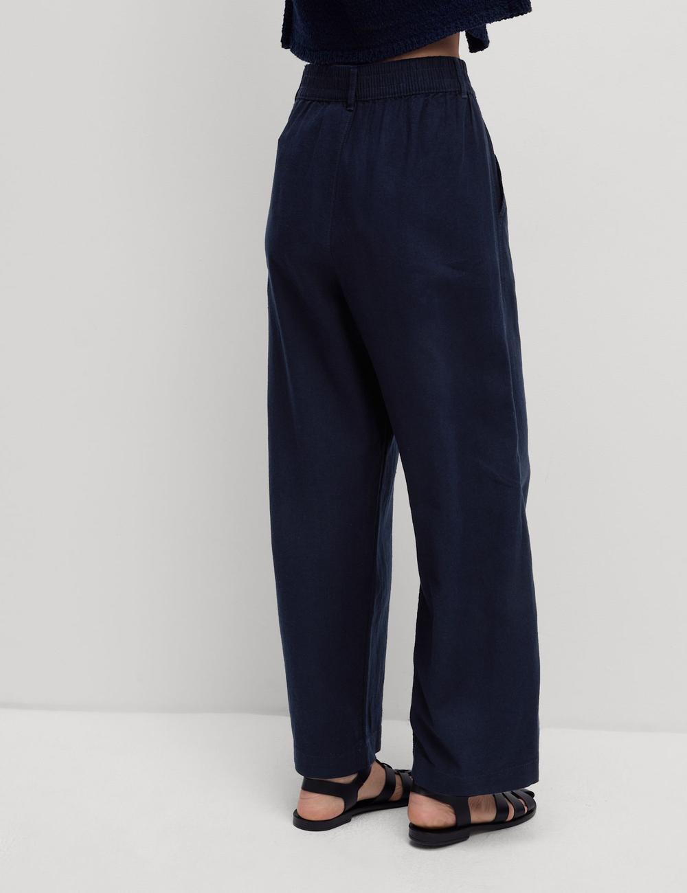 Pantalón pescador de lino viscosa