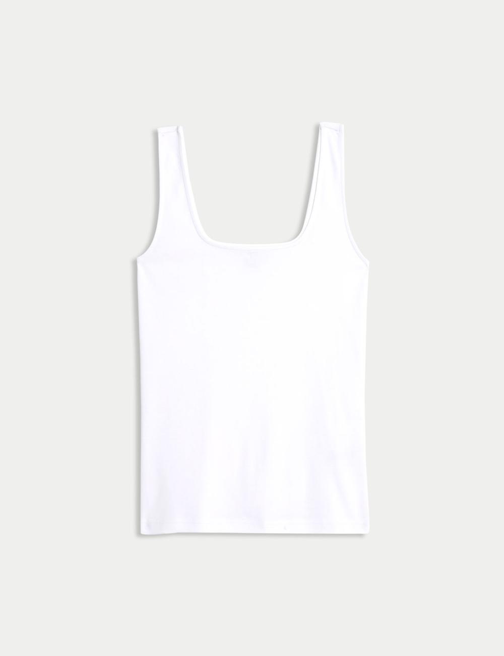 Top básico sin mangas con escote cuadrado