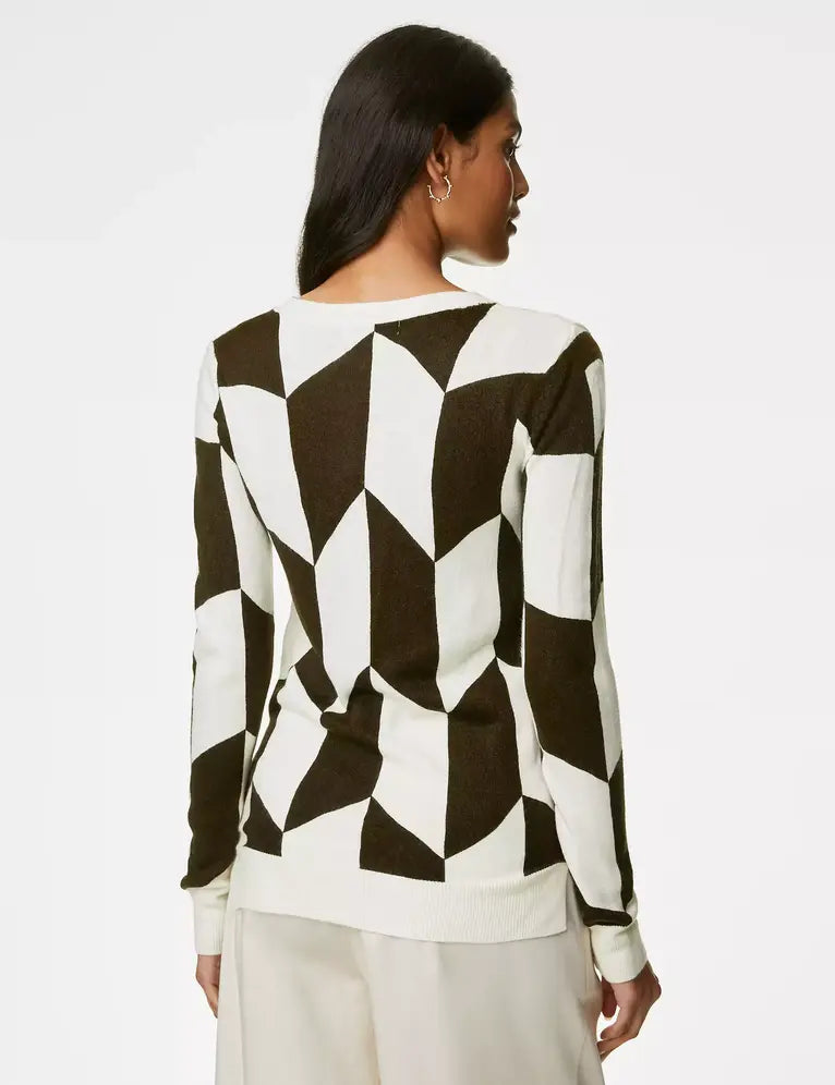 Jersey de manga larga con diseño Geométrico