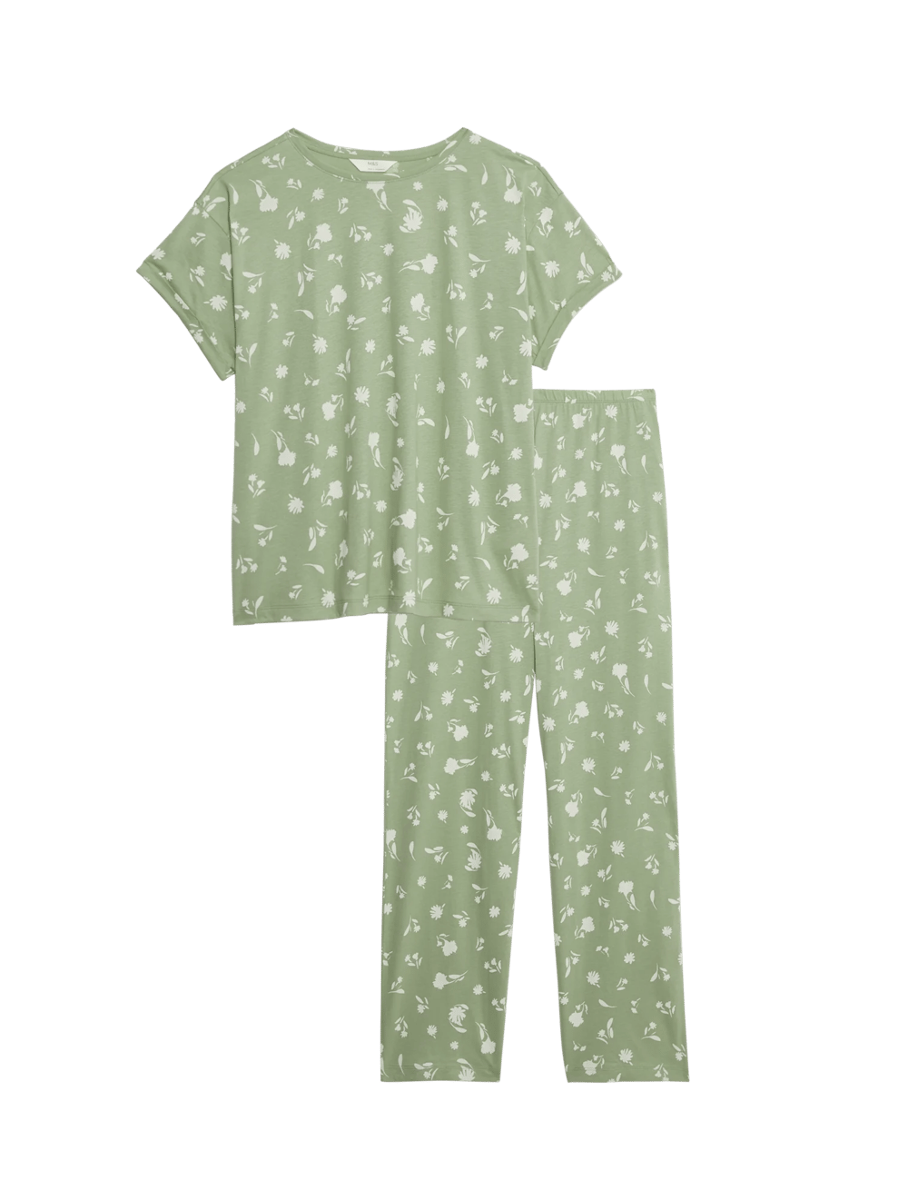 Pijama de pantalón largo y top de manga corta con diseño